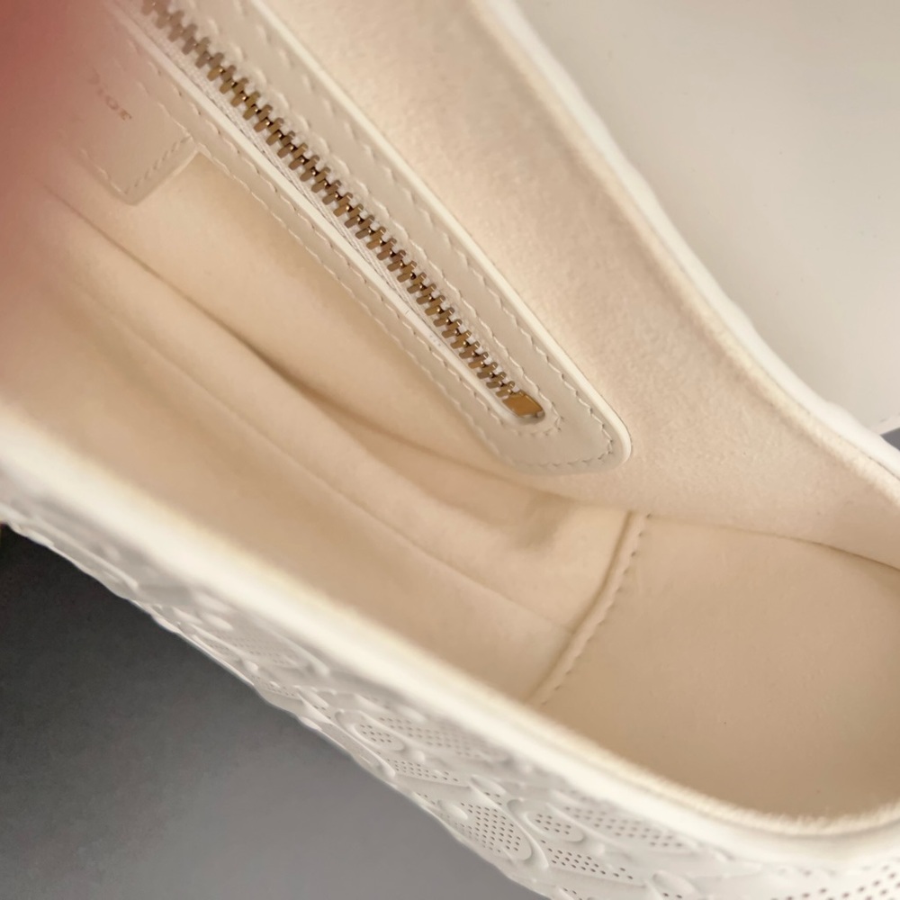 Dior Medium Saddle Bag White w/Navy and Gold Accents in Perforated Leather! ๐ค๐ - Picture 11 of 16
